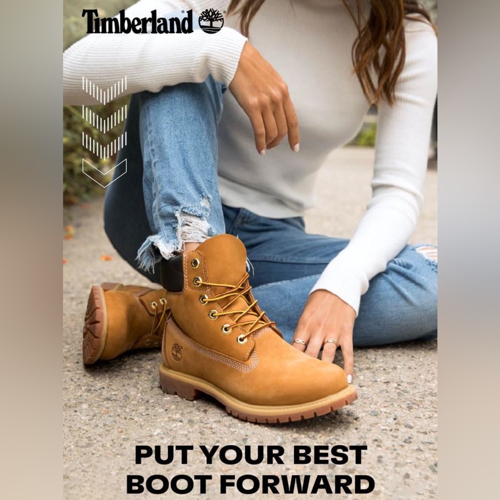 Timberland Premium 6-Inch Waterproof Boot in wheat nubuck leather.